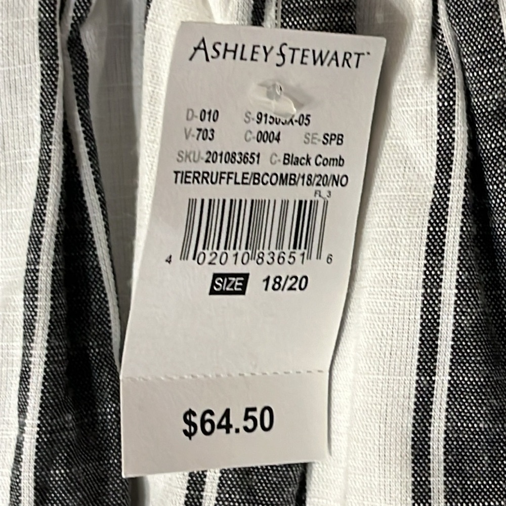 Ashley Stewart Black and White Striped Jumpsuit - Picture 6 of 6